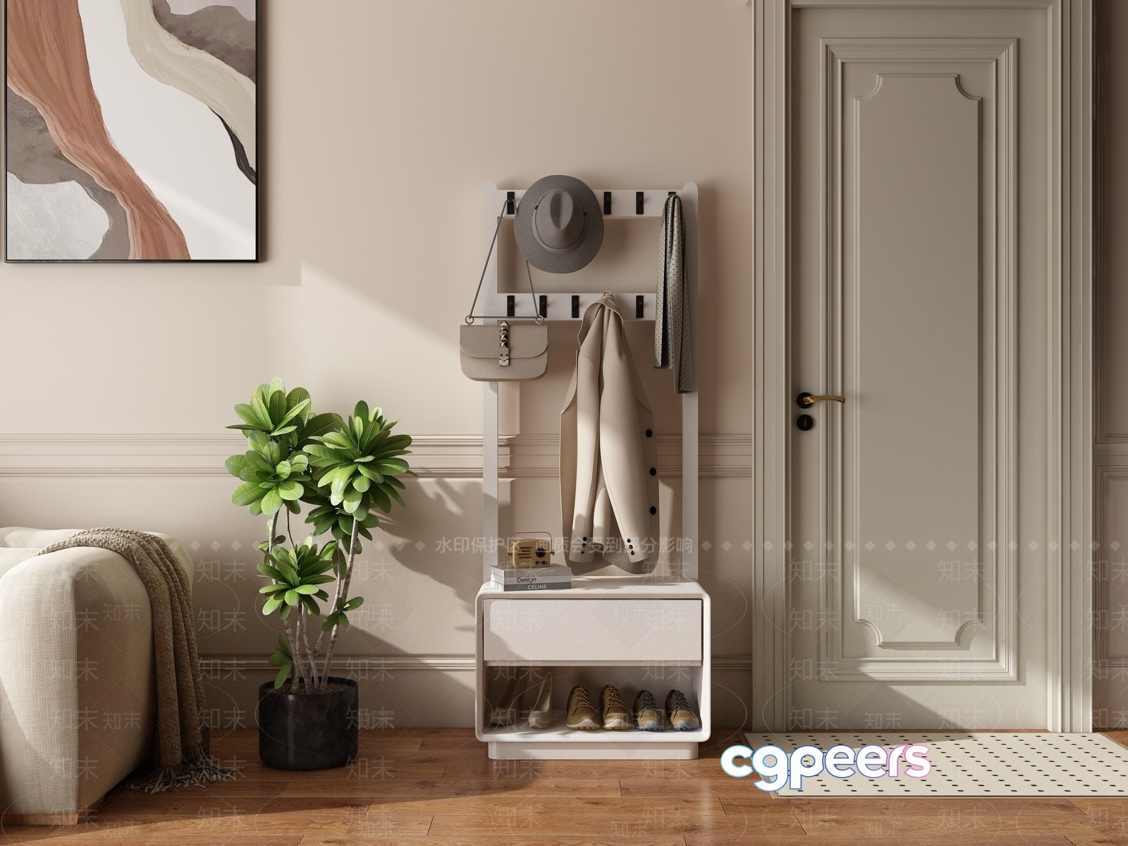 A Modern Entryway 3D Model - 22815 - VRAY Render