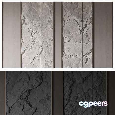 A Gray Wall With A Textured Pattern 3D Model - 12990 - VRAY Render