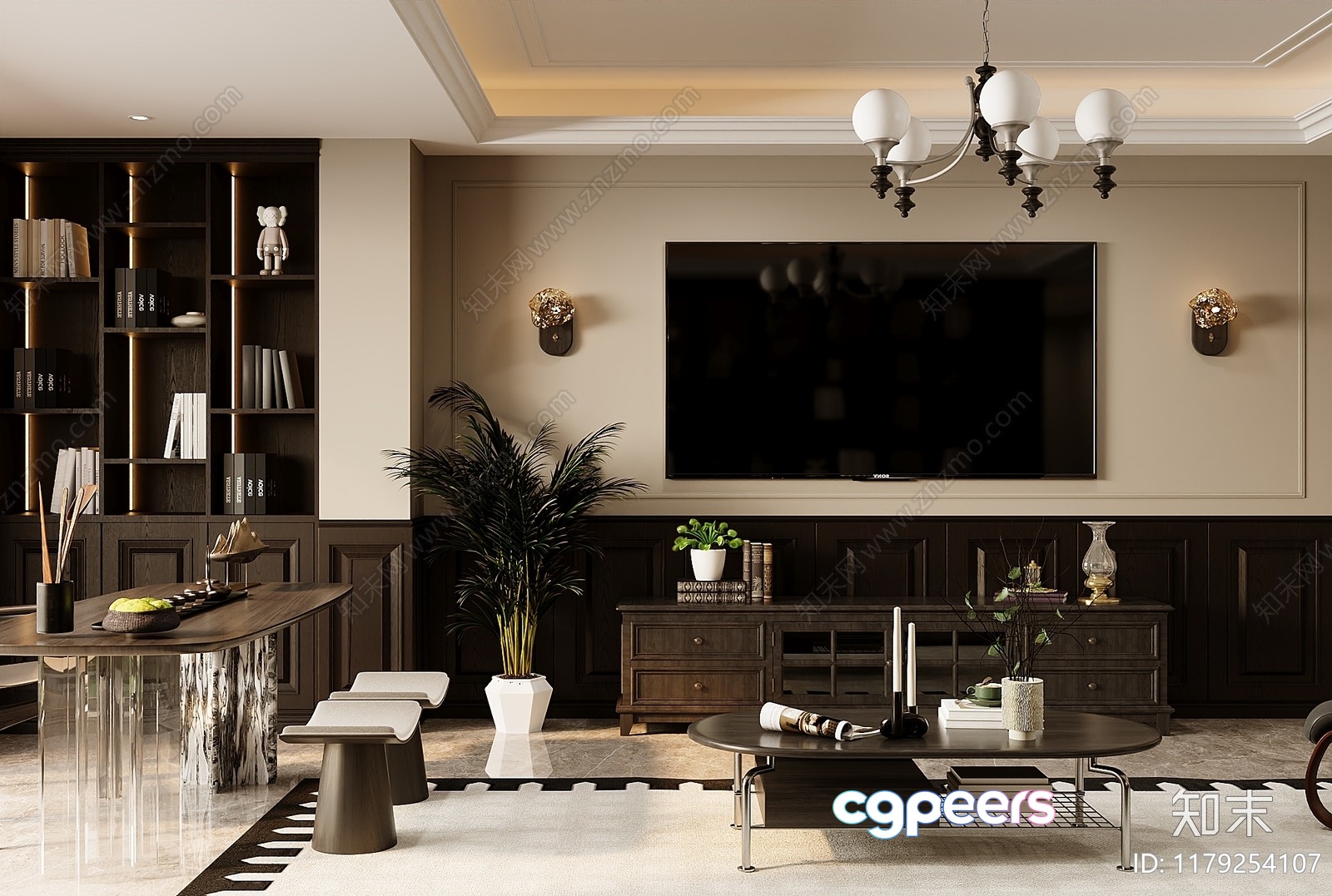 Modern Living Room 3D Model - 13496 - CORONA Render