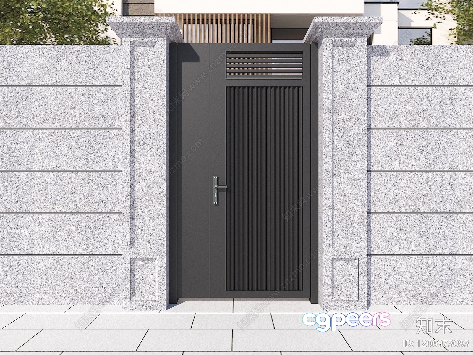 A Gray Door 3D Model - 12535 - VRAY Render