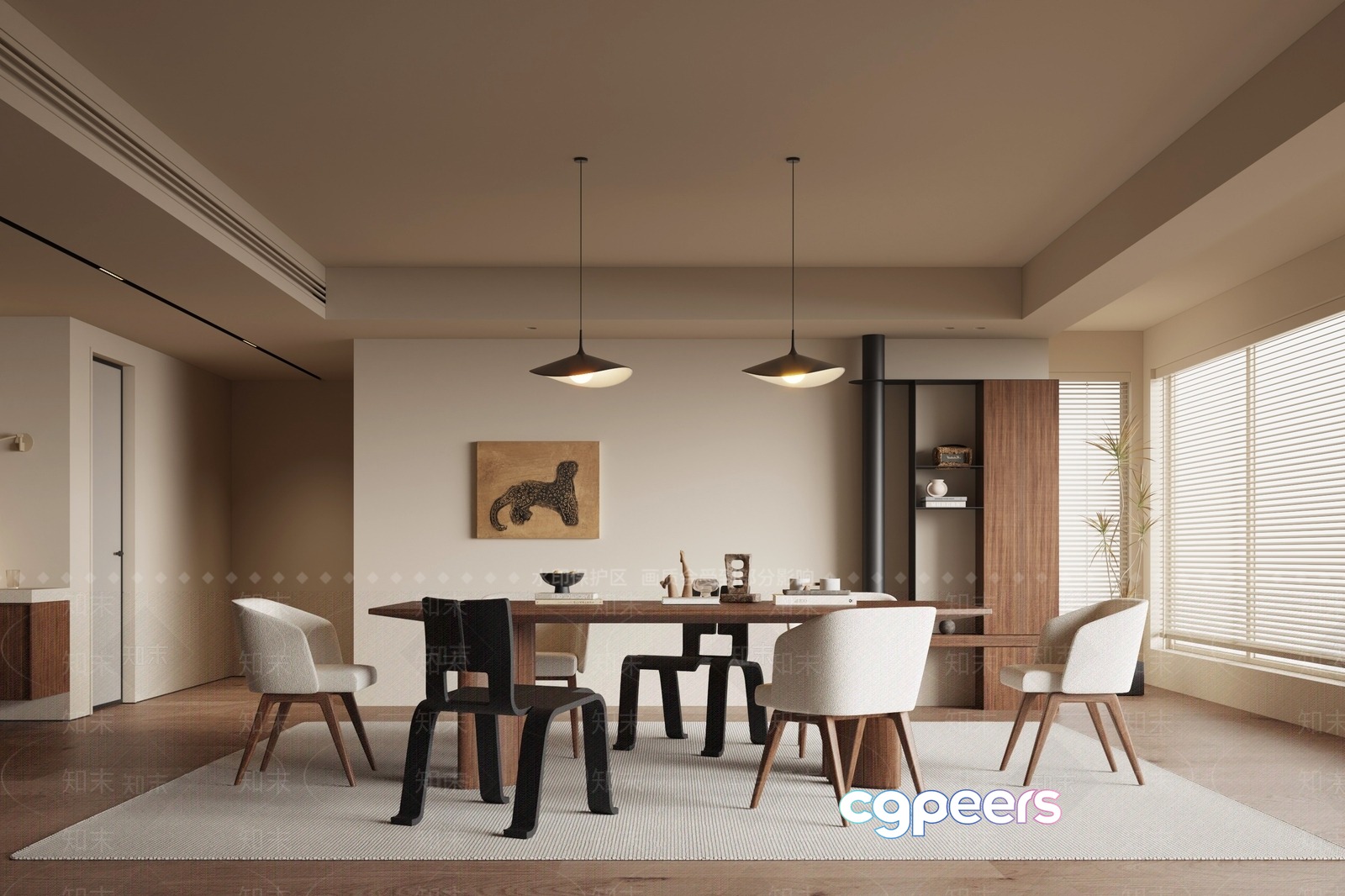 Modern Dining Room 3D Model - 16945 - VRAY Render