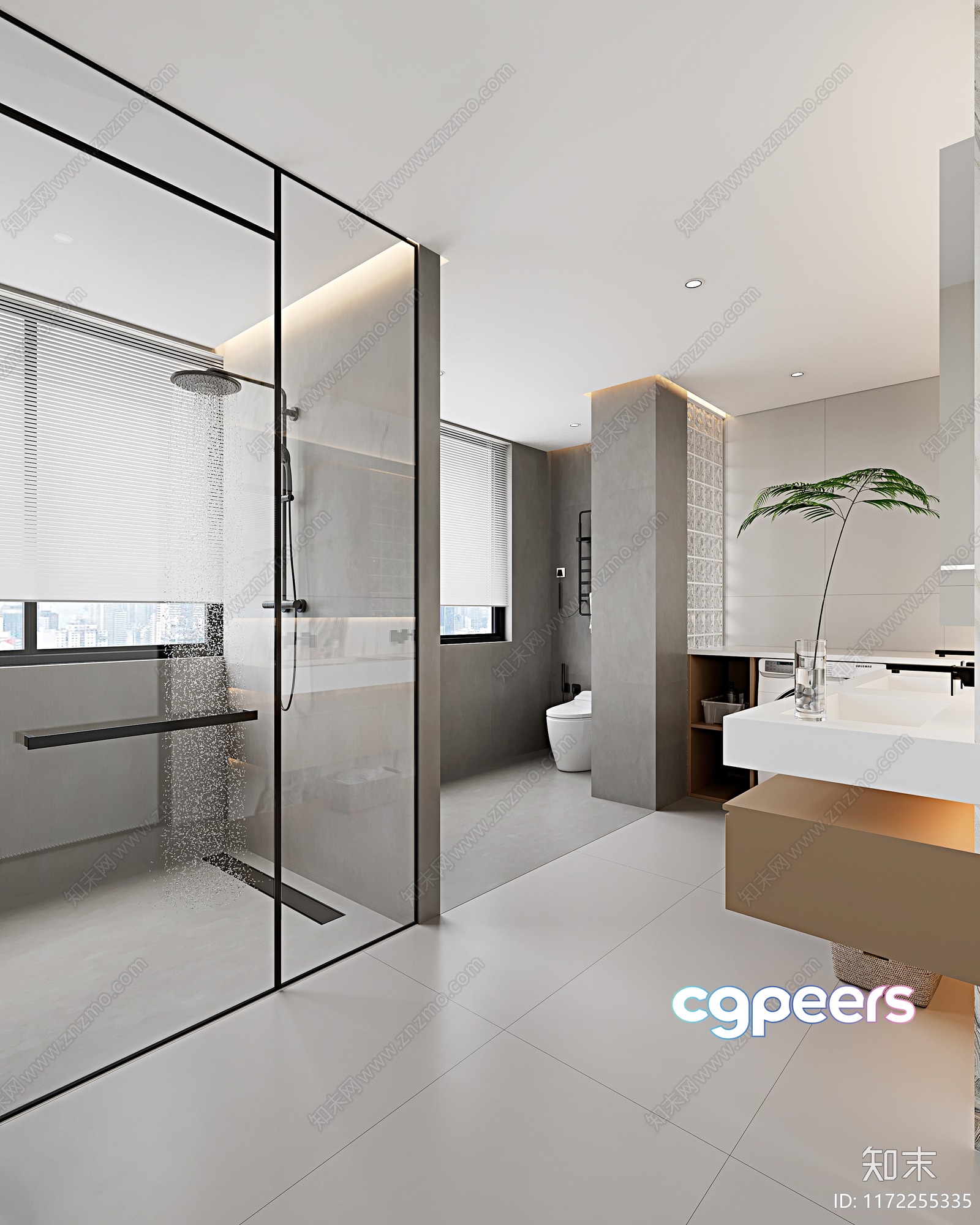 Modern Glass-Enclosed Shower 3D Model - 22144 - VRAY Render Modern Glass-Enclosed Shower 3D Model - 22144 - VRAY Render