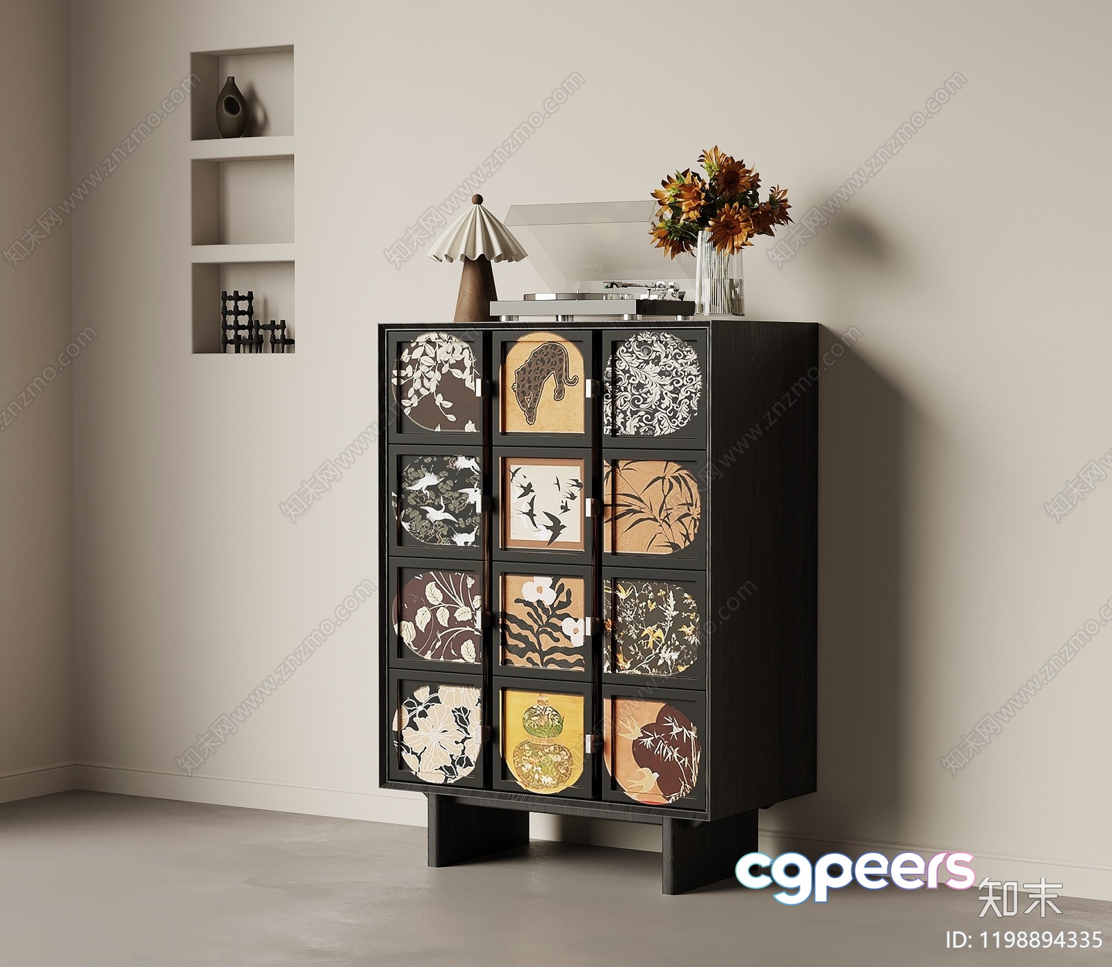 Modern Storage Cabinet 3D Model - 654 - VRAY Render Modern Storage Cabinet 3D Model - 654 - VRAY Render