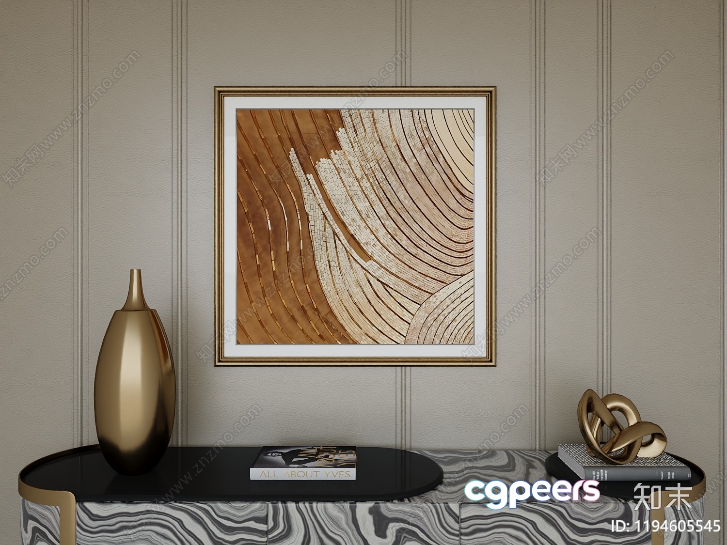 Modern Art Piece 3D Model - 9930 - CORONA Render Modern Art Piece 3D Model - 9930 - CORONA Render