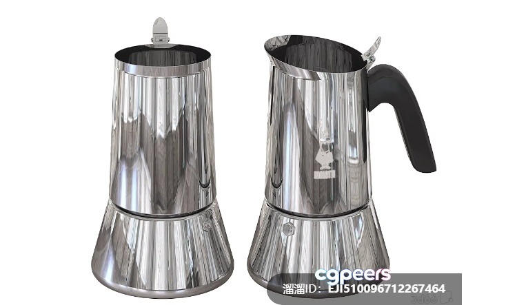 A Metal Coffee Pot 3D Model - 8741 - VRAY Render A Metal Coffee Pot 3D Model - 8741 - VRAY Render