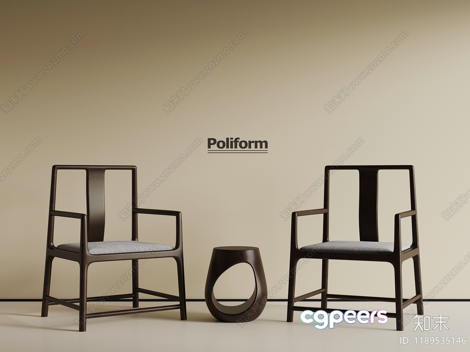 Modern Wooden Chairs 3D Model - 6410 - VRAY Render Modern Wooden Chairs 3D Model - 6410 - VRAY Render