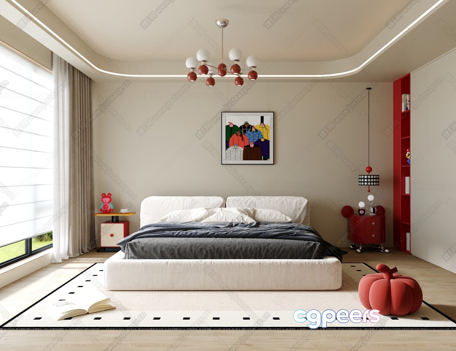 Cozy Bedroom 3D Model - 2696 - VRAY Render