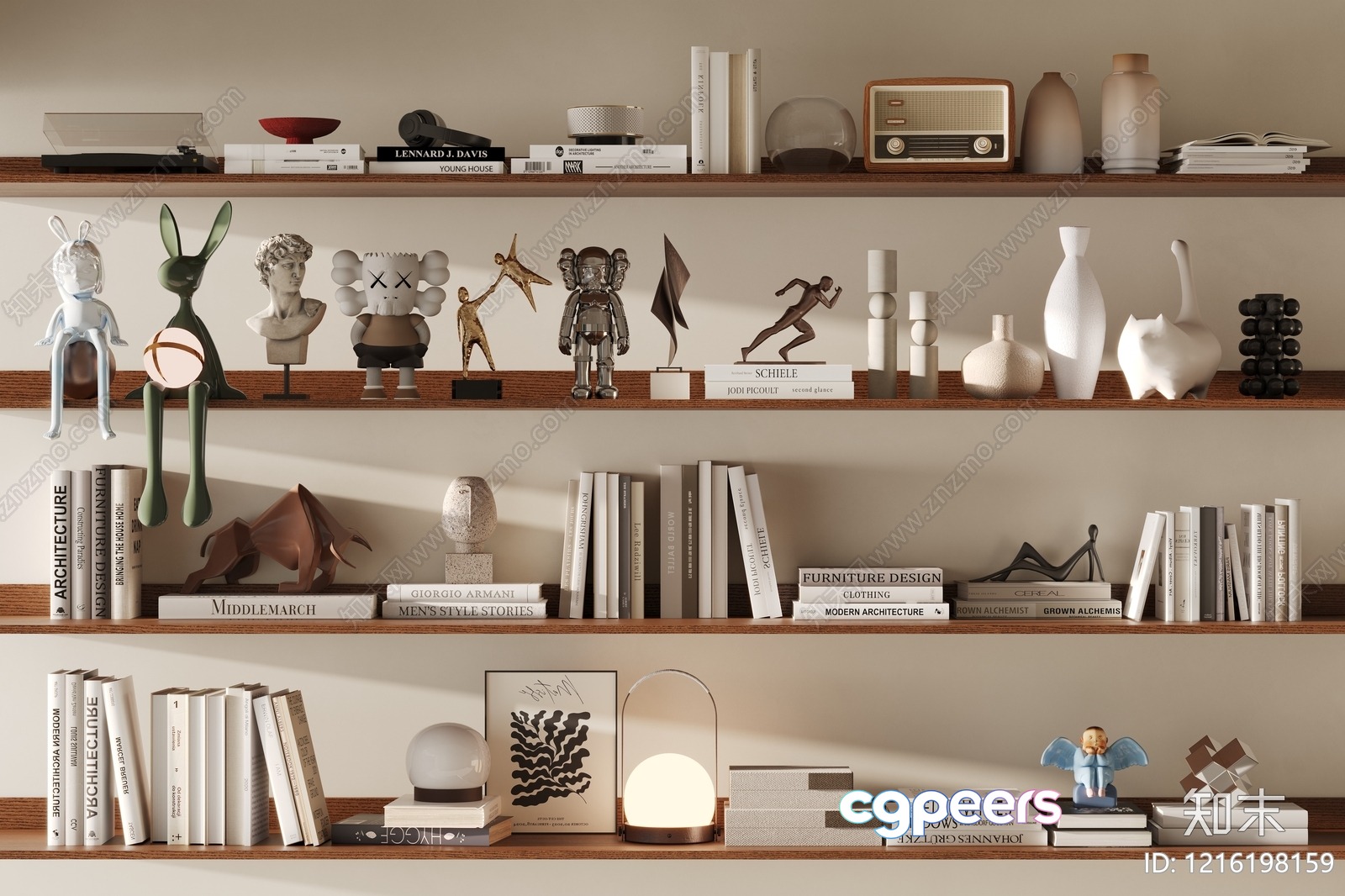 Modern Decorative Shelves 3D Model - 15524 - VRAY Render Modern Decorative Shelves 3D Model - 15524 - VRAY Render