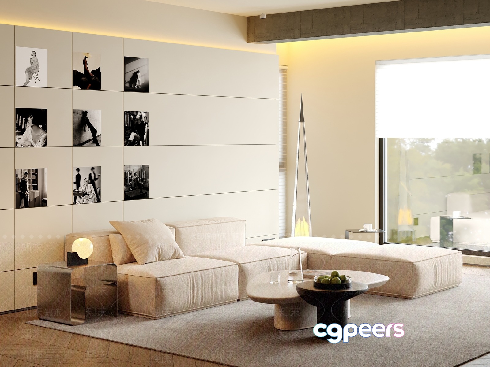 Modern Living Room 3D Model - 10405 - VRAY Render