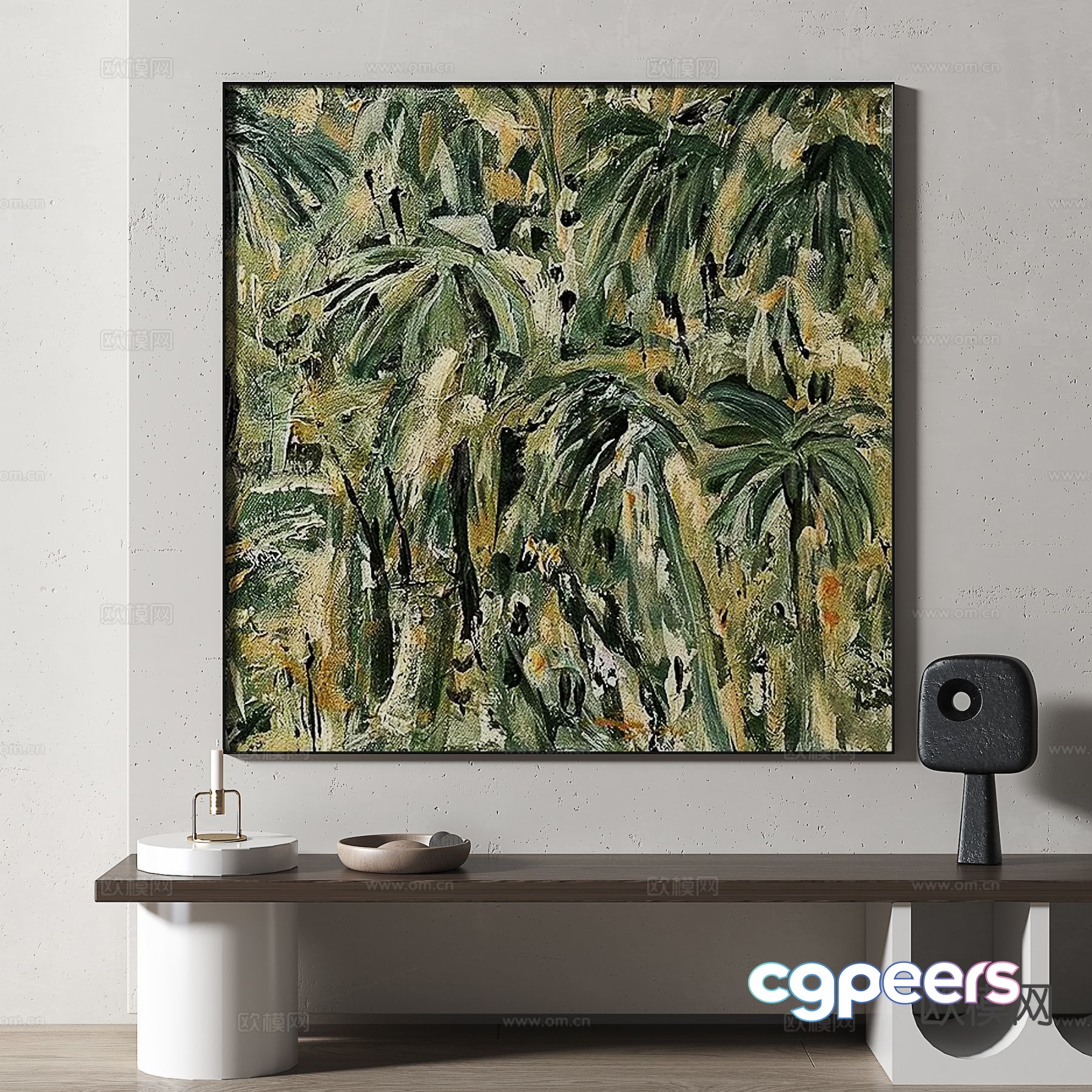 Modern Abstract Painting 3D Model - 18490 - VRAY Render Modern Abstract Painting 3D Model - 18490 - VRAY Render
