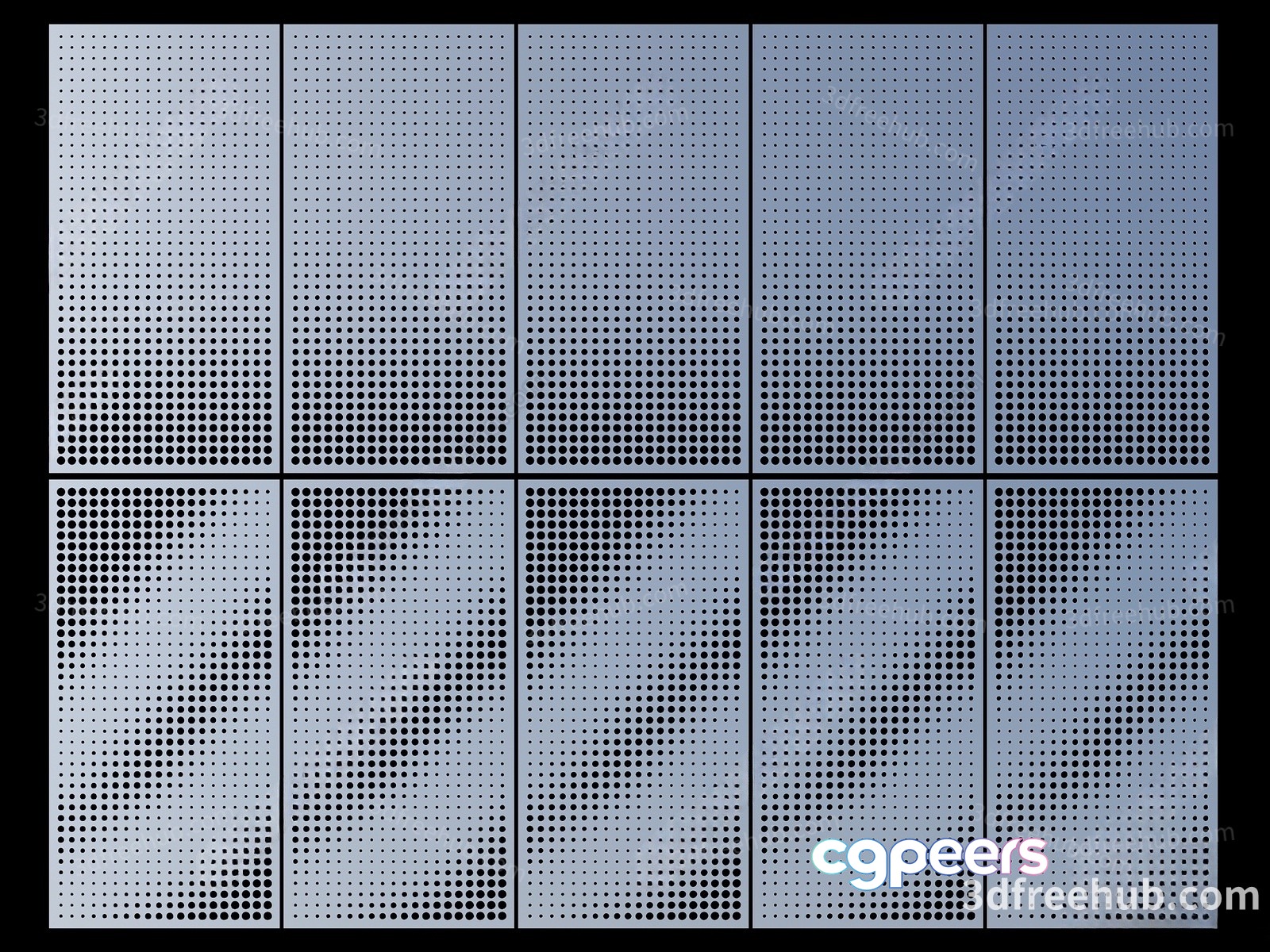 A Large Perforated Metal Grid 3D Model - 18712 - VRAY Render A Large Perforated Metal Grid 3D Model - 18712 - VRAY Render