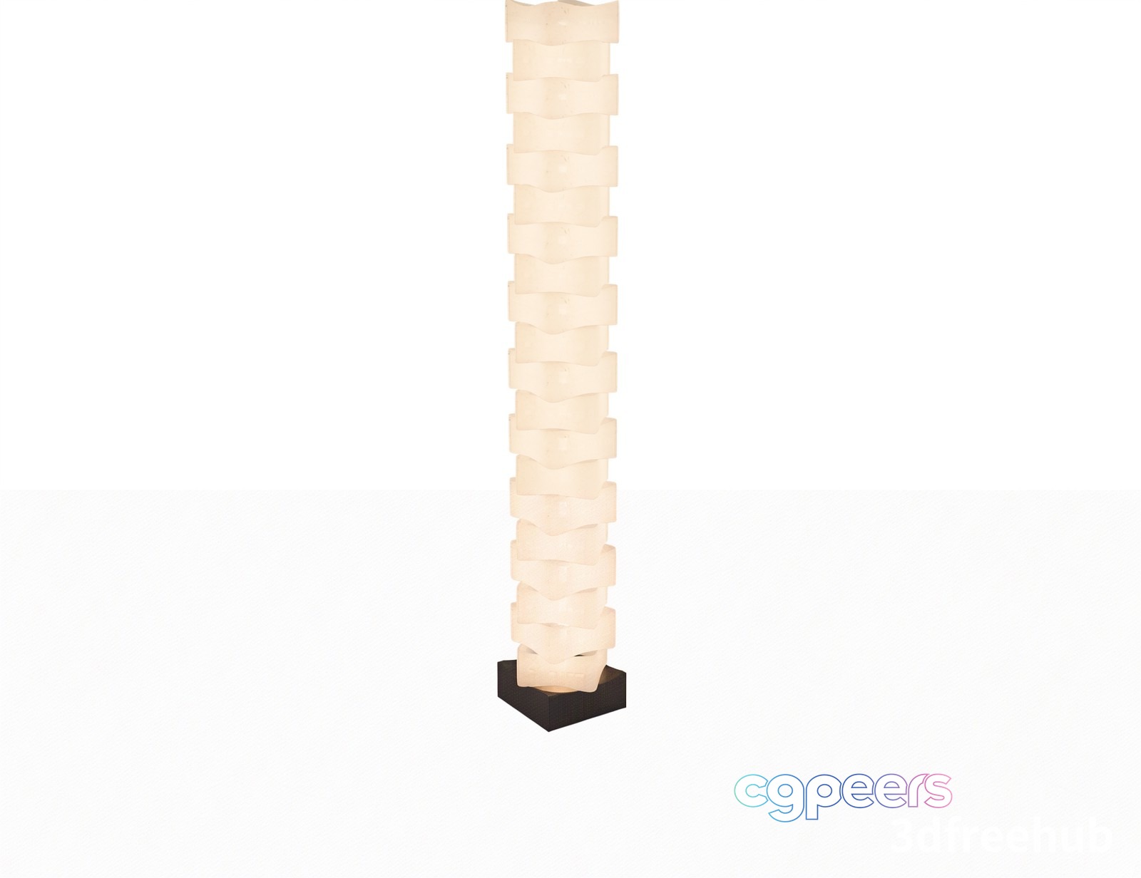 A Floor Lamp With A Black Base And A White Cylindrical Shade 3D Model - 22962 - VRAY Render
