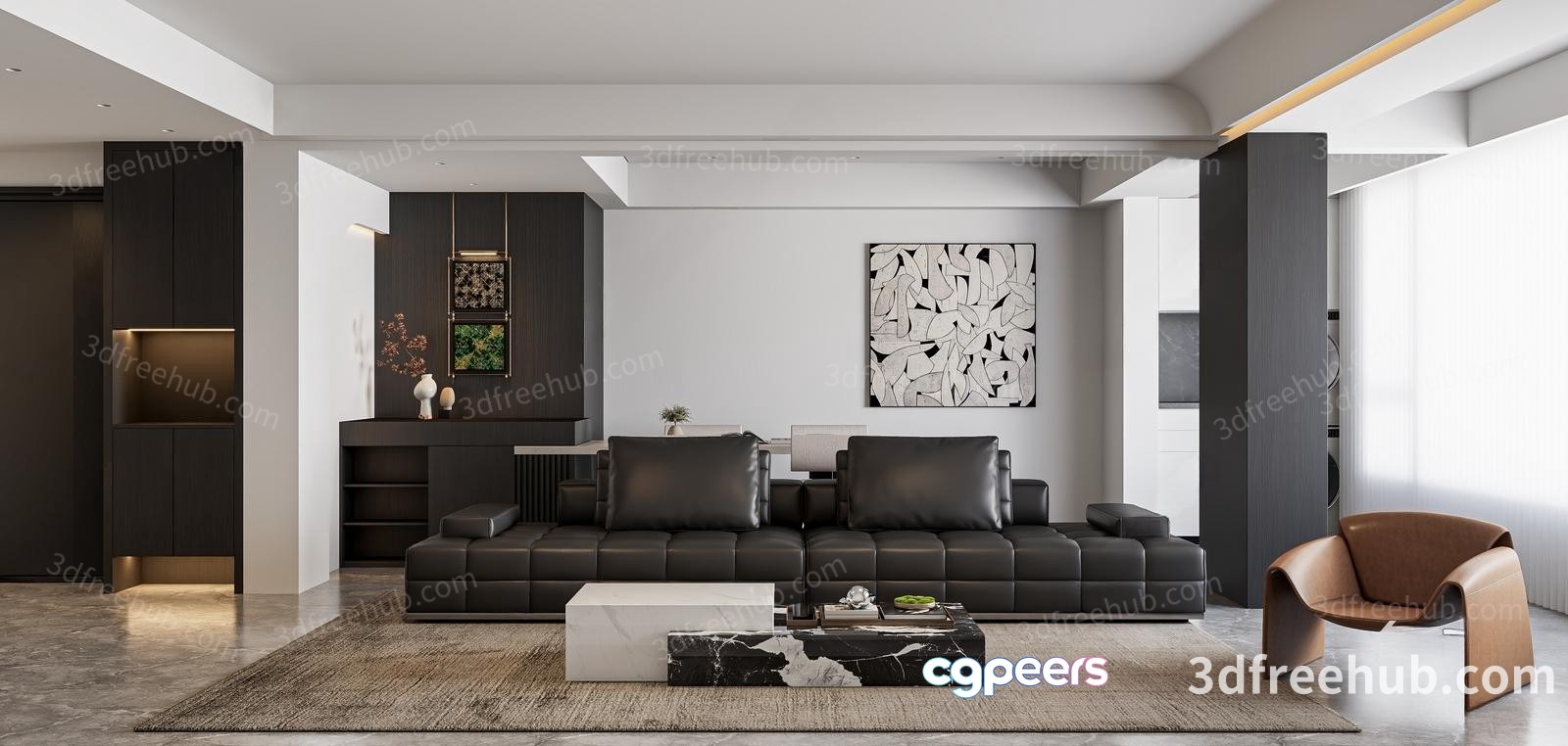 Modern Living Room 3D Model - 20558 - VRAY Render