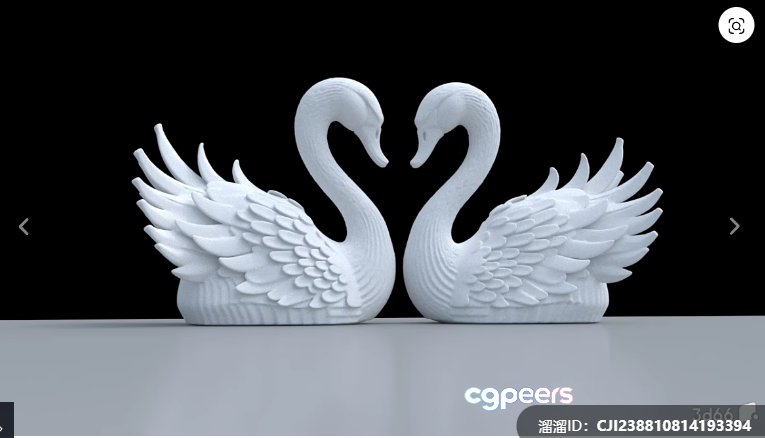 Two White Swan Statues 3D Model - 7929 - VRAY Render Two White Swan Statues 3D Model - 7929 - VRAY Render