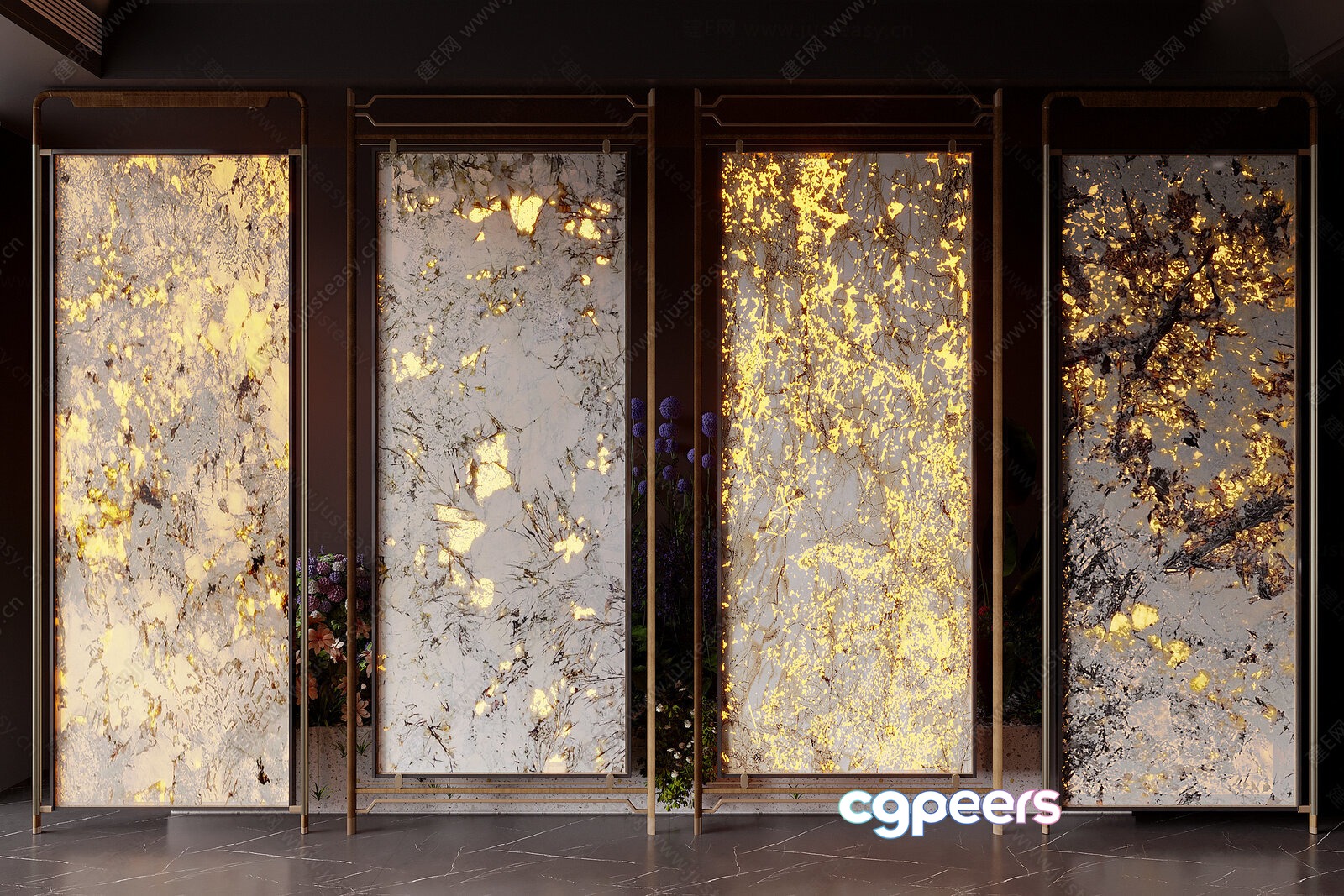 Gold And White Marble 3D Model - 12877 - CORONA Render