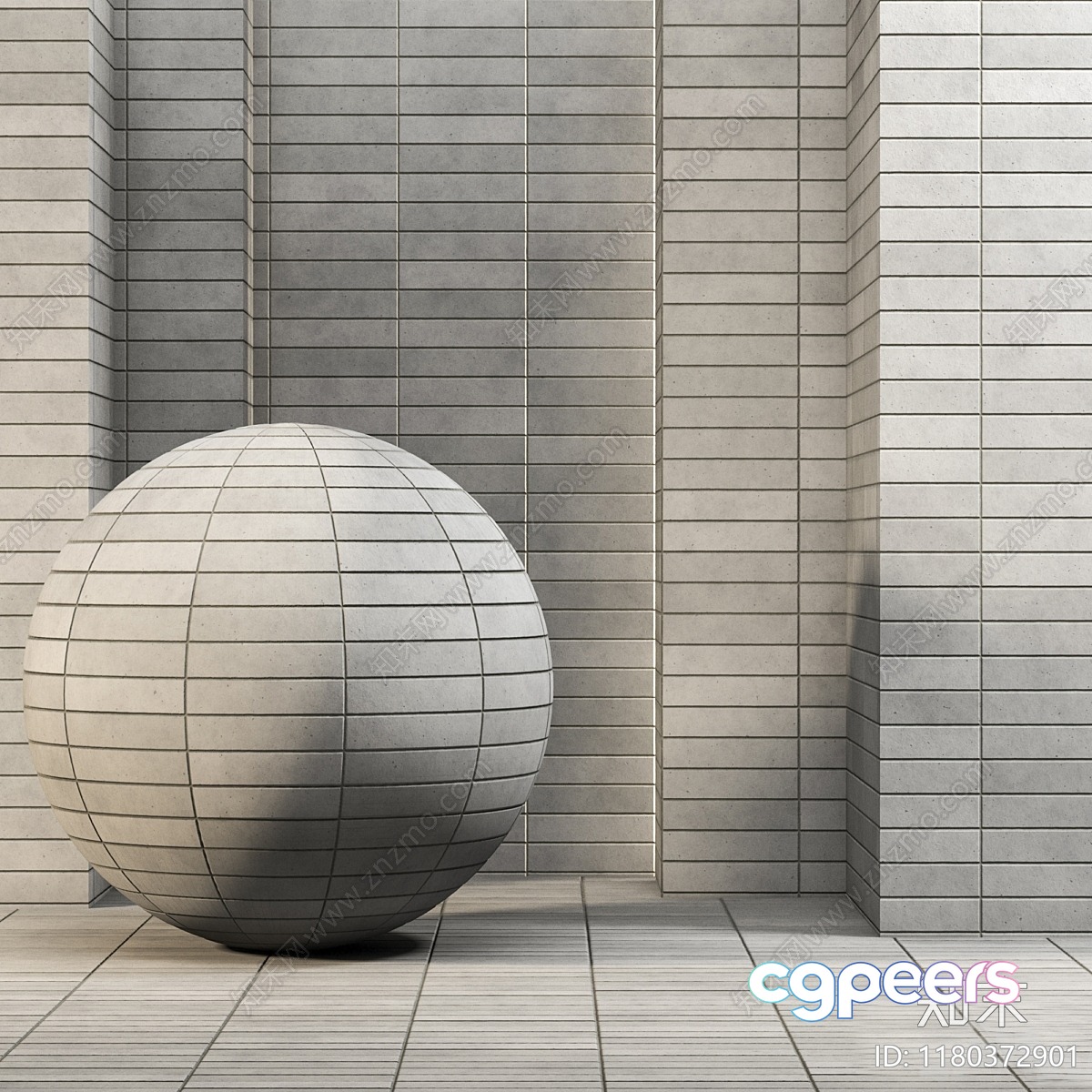 A Large White Sphere In A Room With White Brick Walls 3D Model - 5470 - VRAY Render A Large White Sphere In A Room With White Brick Walls 3D Model - 5470 - VRAY Render