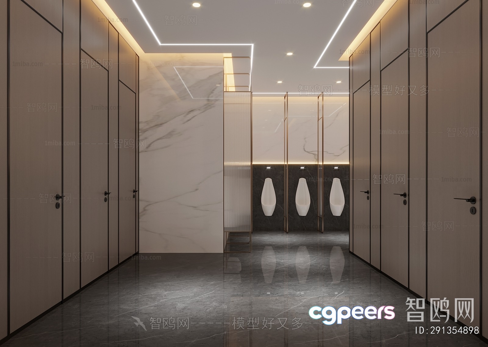 Modern Bathroom With Marble Walls 3D Model - 12039 - CORONA Render Modern Bathroom With Marble Walls 3D Model - 12039 - CORONA Render