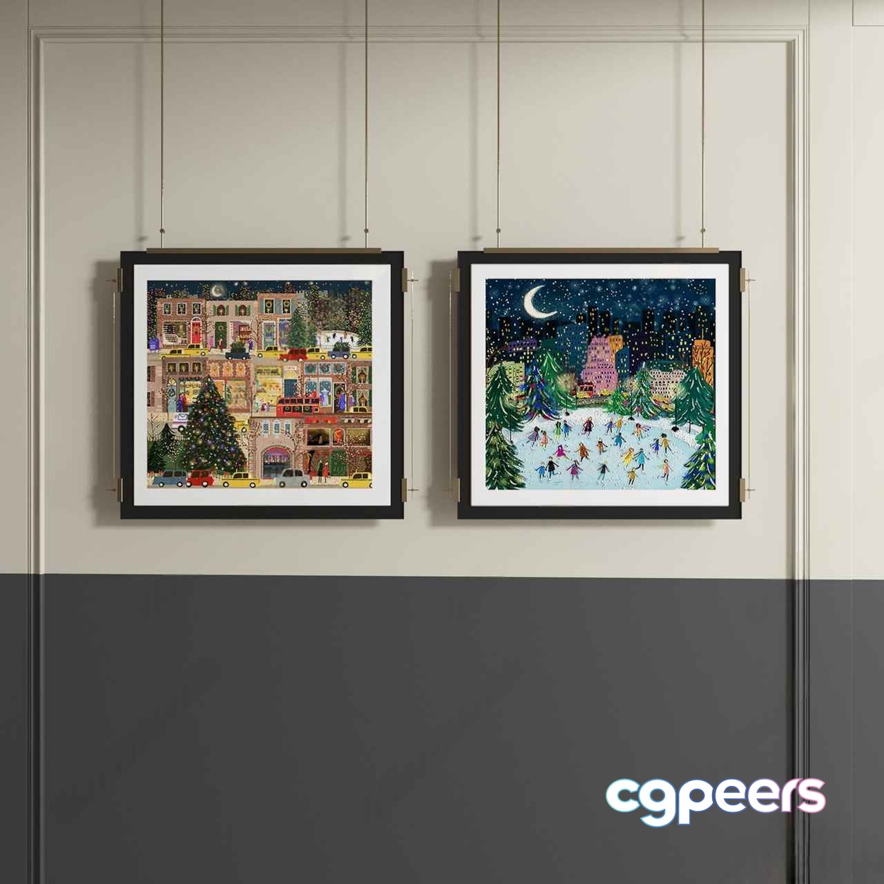 Two Framed Winter-Themed Paintings 3D Model - 14865 - VRAY Render Two Framed Winter-Themed Paintings 3D Model - 14865 - VRAY Render