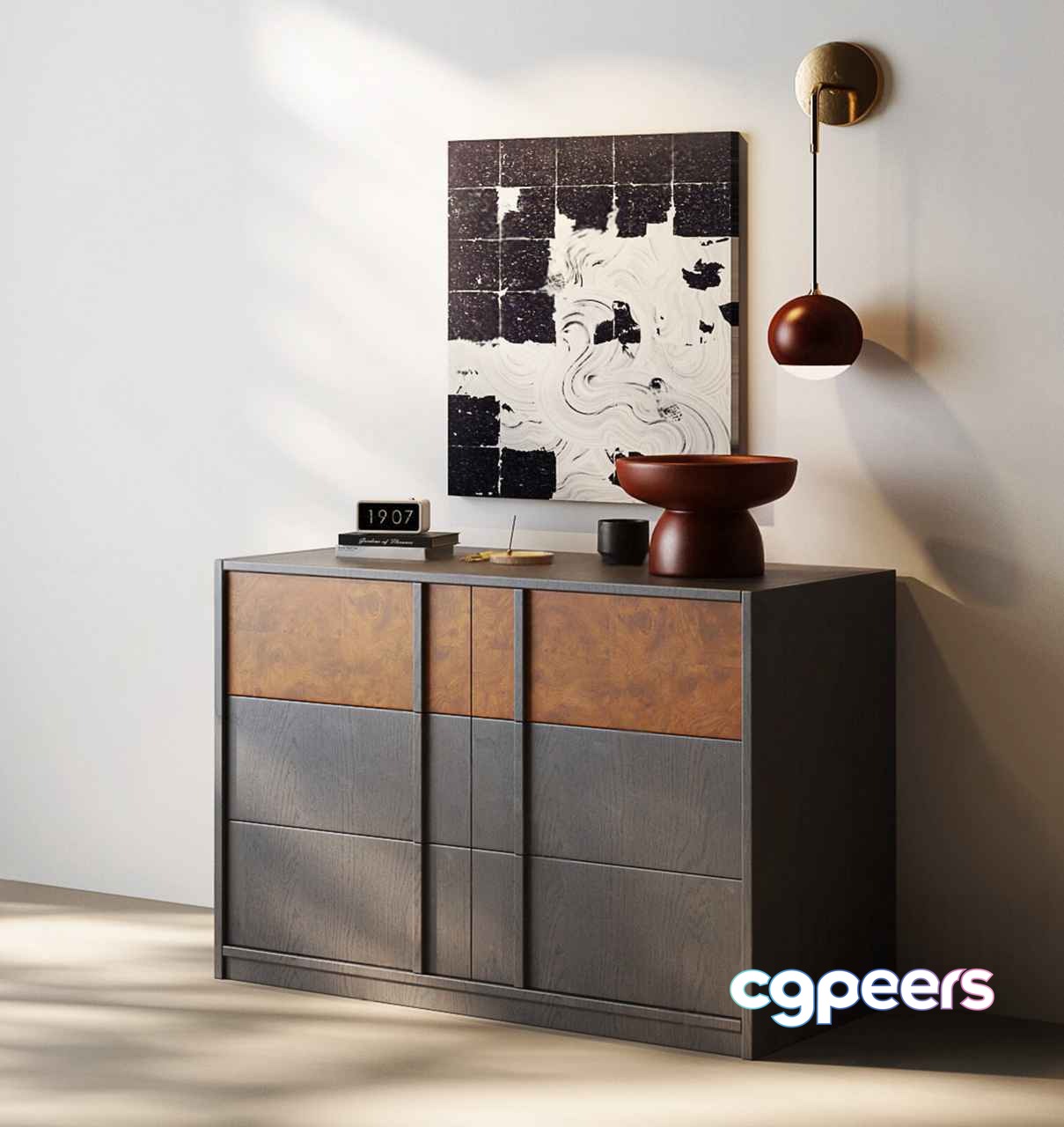 Modern Wood Dresser 3D Model - 23722 - VRAY Render
