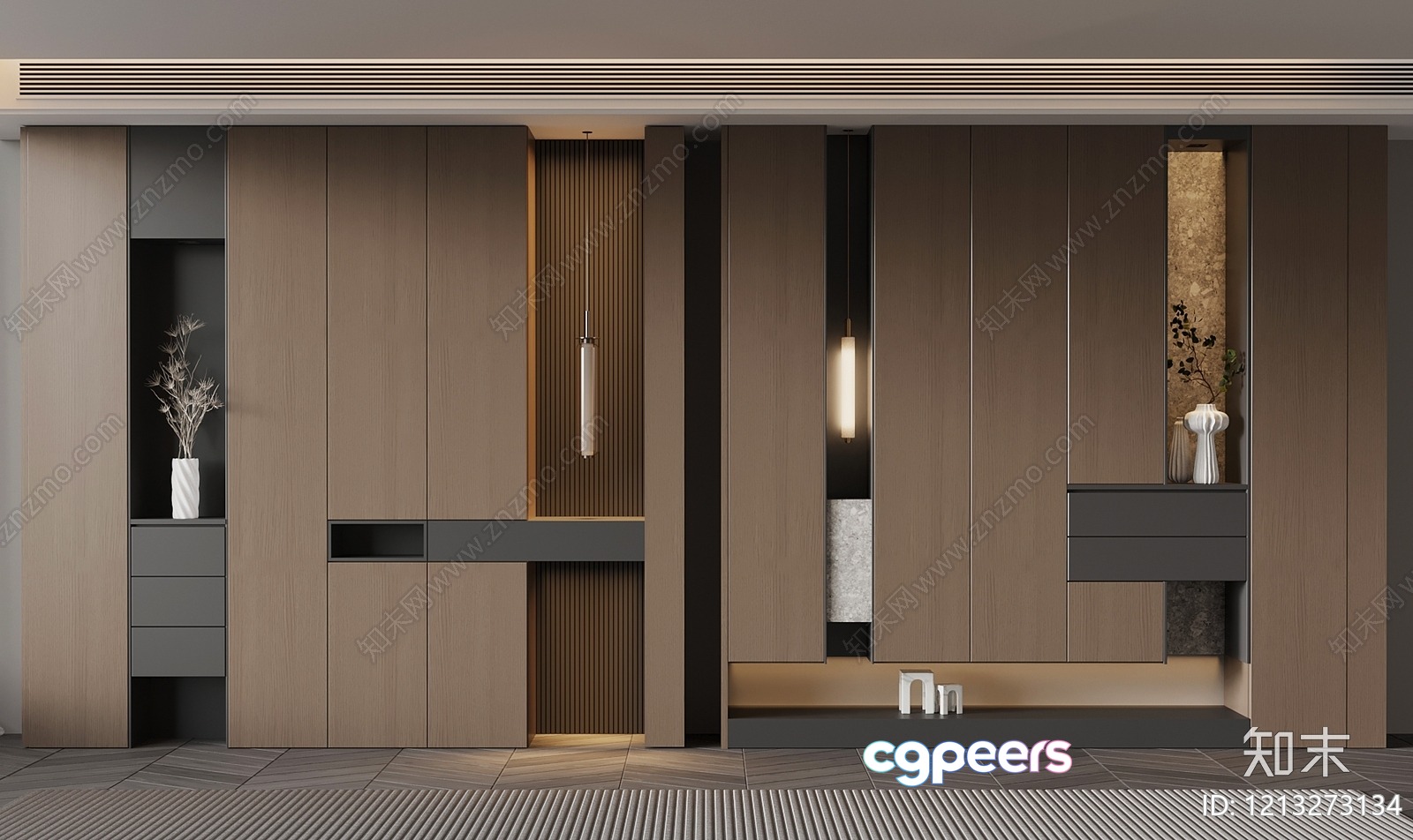Modern Wood Paneling 3D Model - 5229 - VRAY Render