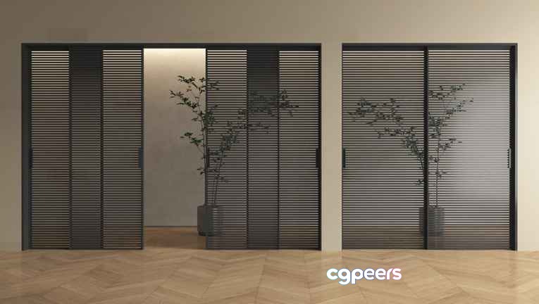 Modern Sliding Doors 3D Model - 16557 - VRAY Render Modern Sliding Doors 3D Model - 16557 - VRAY Render