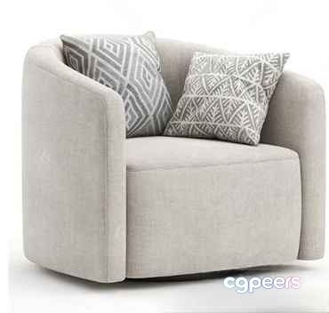 Modern Beige Chair 3D Model - 23116 - VRAY Render