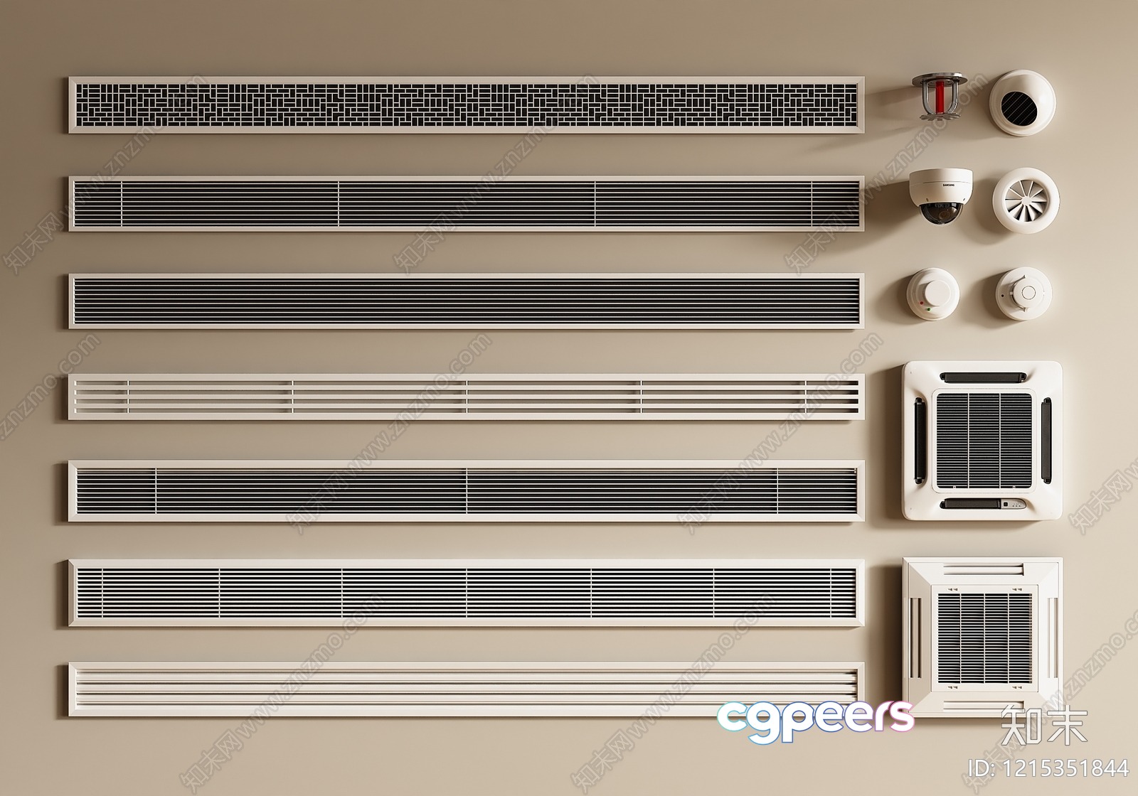 White Wall Vents 3D Model - 15080 - VRAY Render