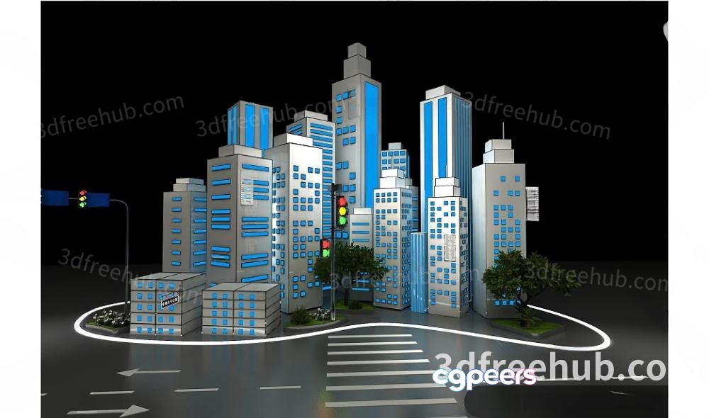 The Single Main Subject Is A Cityscape With A 3D Rendering Of 3D Model - 20607 - VRAY Render The Single Main Subject Is A Cityscape With A 3D Rendering Of 3D Model - 20607 - VRAY Render