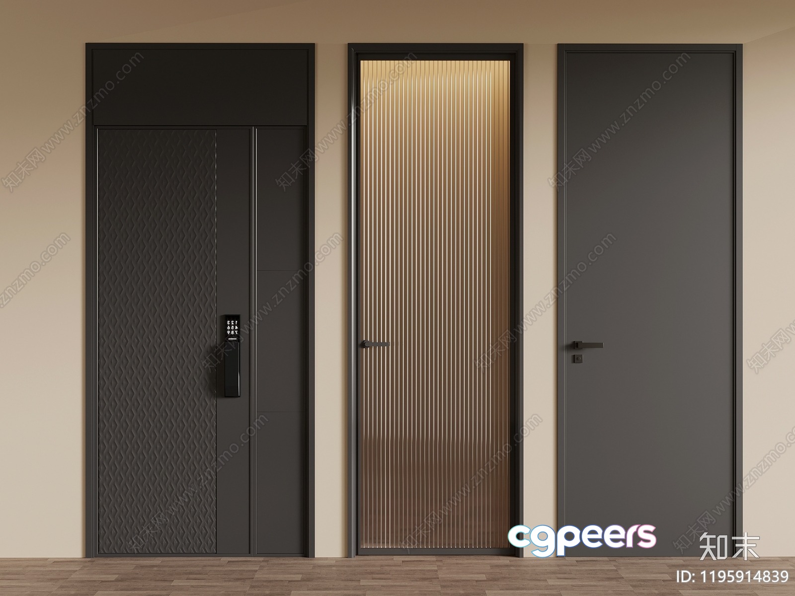 Modern Interior Doors 3D Model - 8033 - VRAY Render