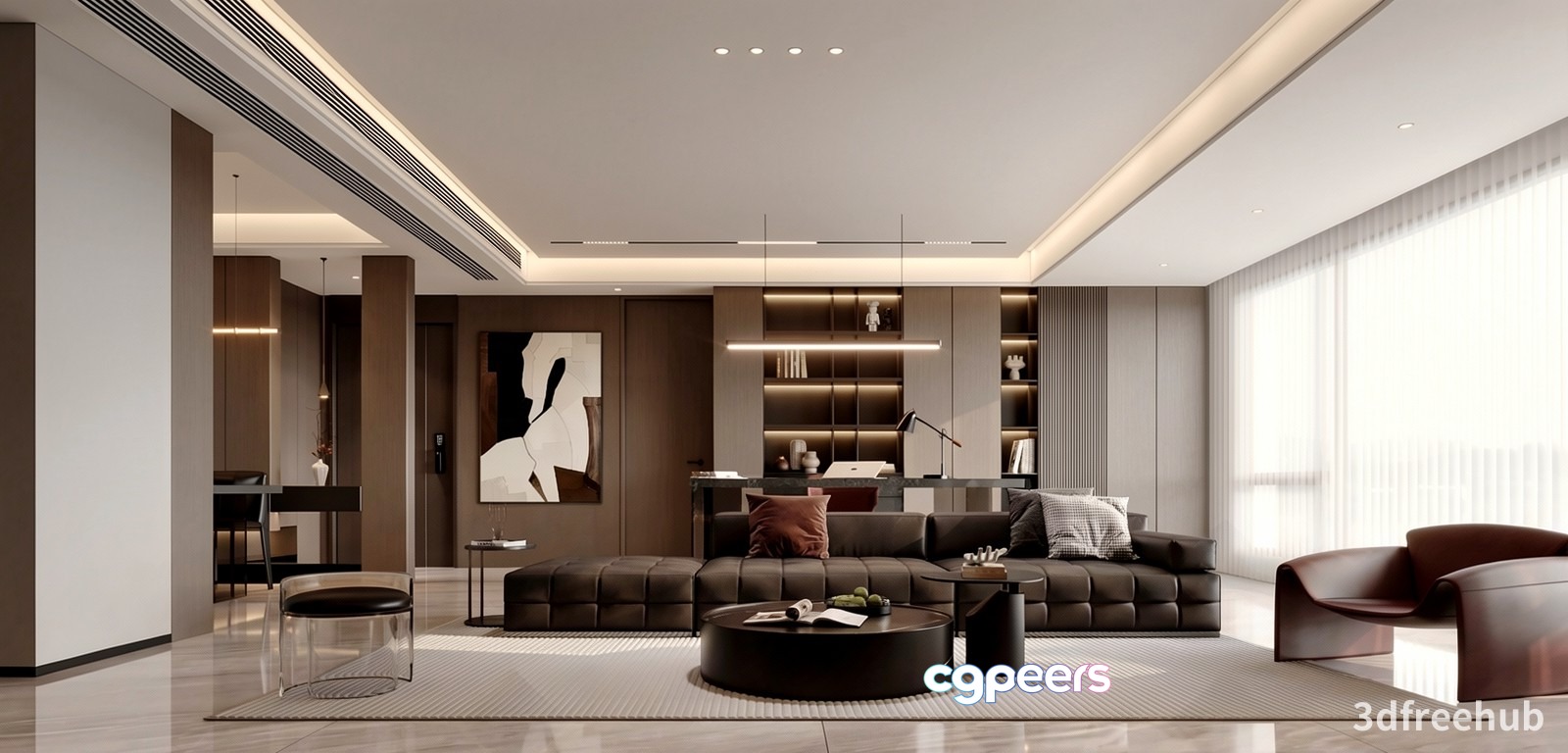 Modern Living Room 3D Model - 20190 - VRAY Render Modern Living Room 3D Model - 20190 - VRAY Render