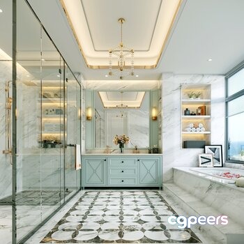 Modern Bathroom 3D Model - 2715 - VRAY Render