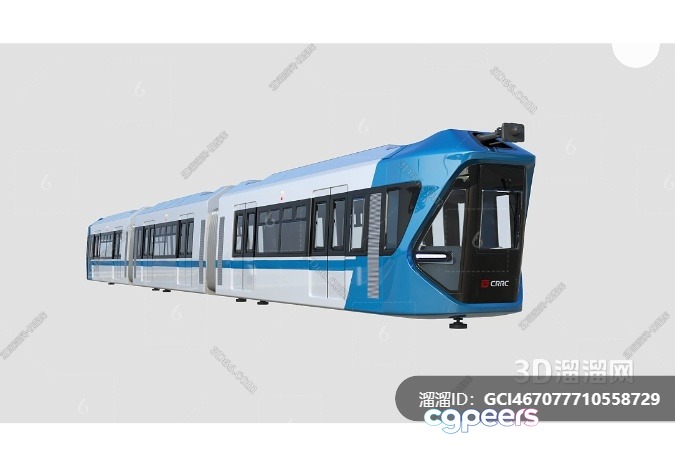 Blue And White Train 3D Model - 11039 - VRAY Render Blue And White Train 3D Model - 11039 - VRAY Render