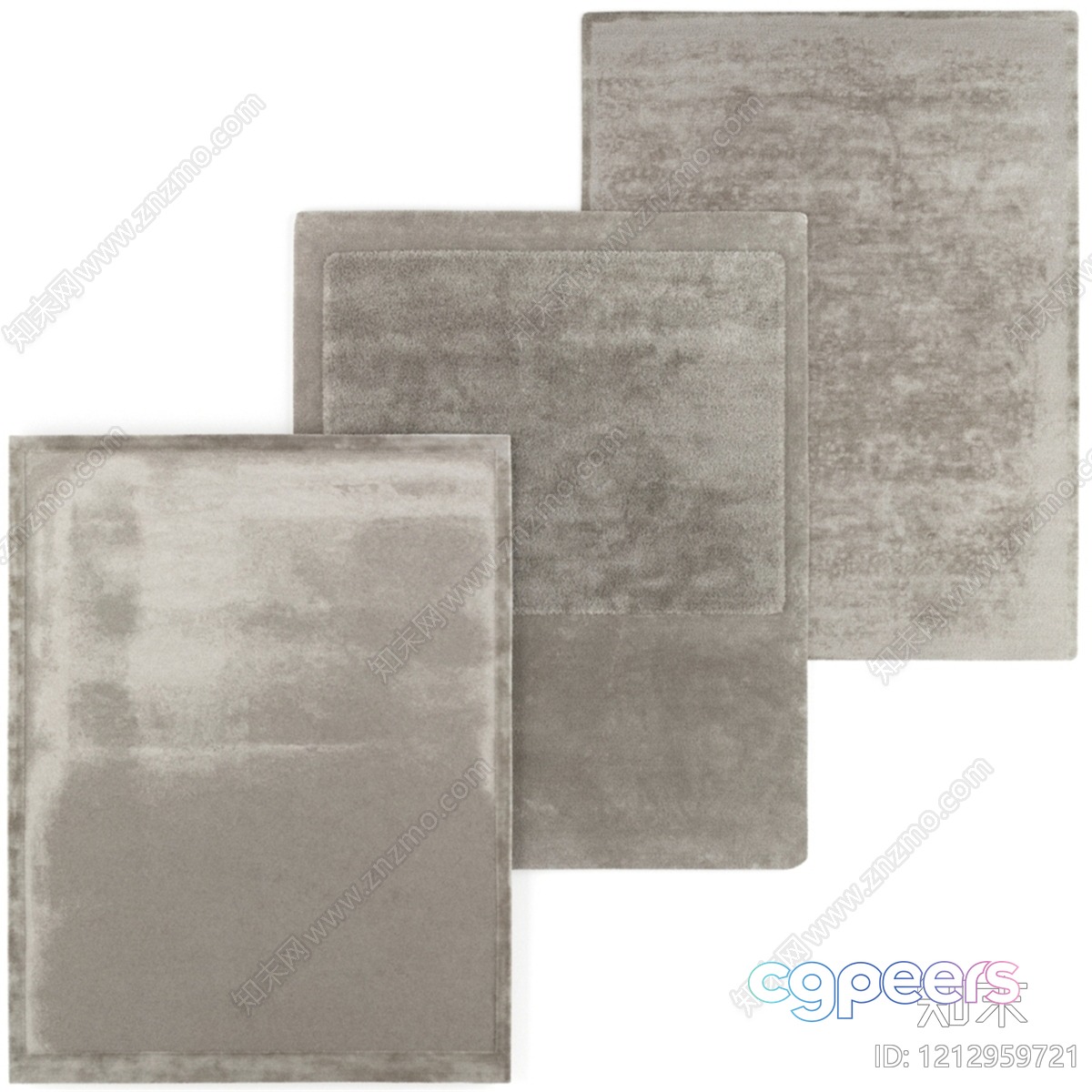 Grey Rectangular Rugs 3D Model - 22825 - VRAY Render Grey Rectangular Rugs 3D Model - 22825 - VRAY Render