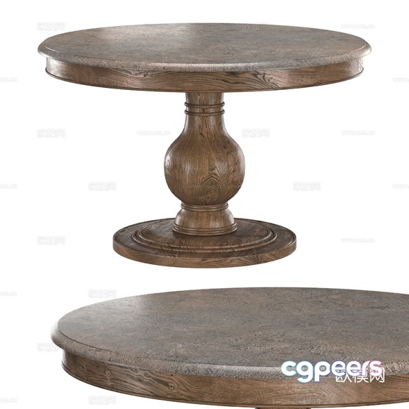 Wooden Table 3D Model - 2090 - CORONA Render Wooden Table 3D Model - 2090 - CORONA Render