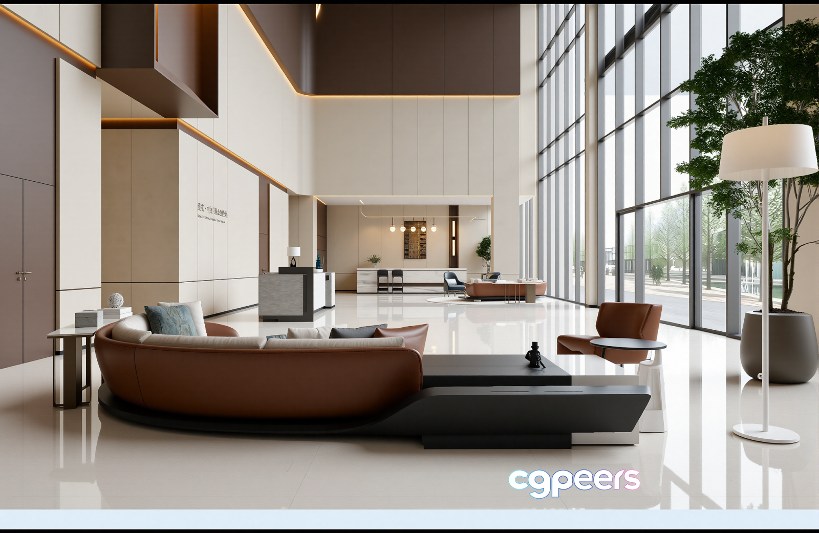 Modern Office Space 3D Model - 7595 - VRAY Render