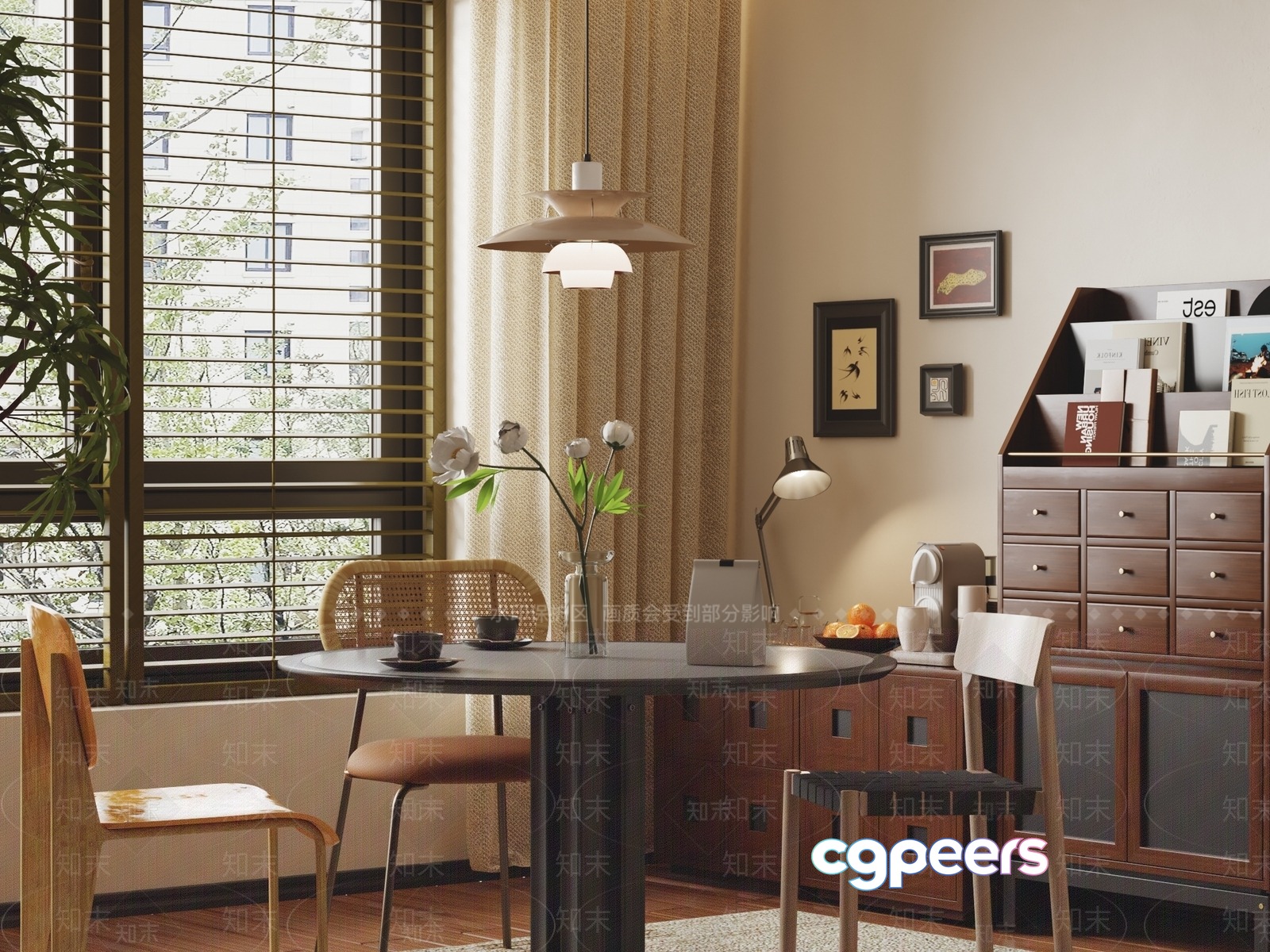 Cozy Dining Room 3D Model - 17430 - VRAY Render