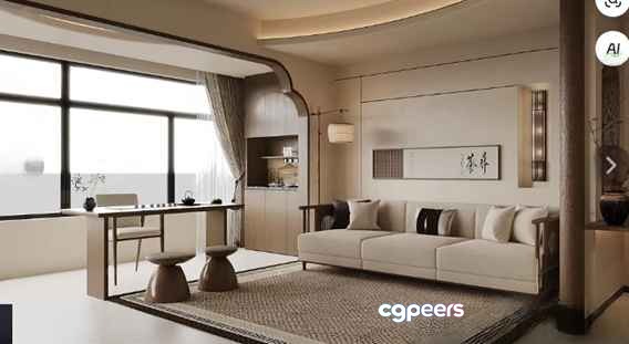 Modern Living Room 3D Model - 12330 - VRAY Render Modern Living Room 3D Model - 12330 - VRAY Render