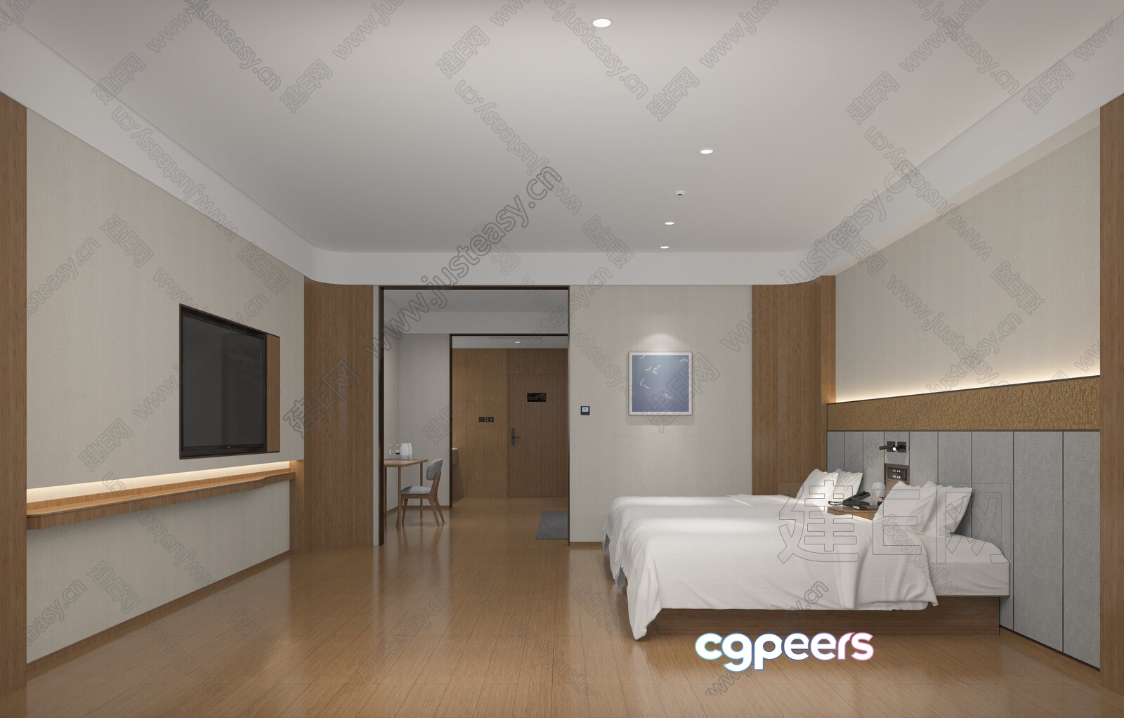Modern Hotel Room 3D Model - 2264 - VRAY Render Modern Hotel Room 3D Model - 2264 - VRAY Render