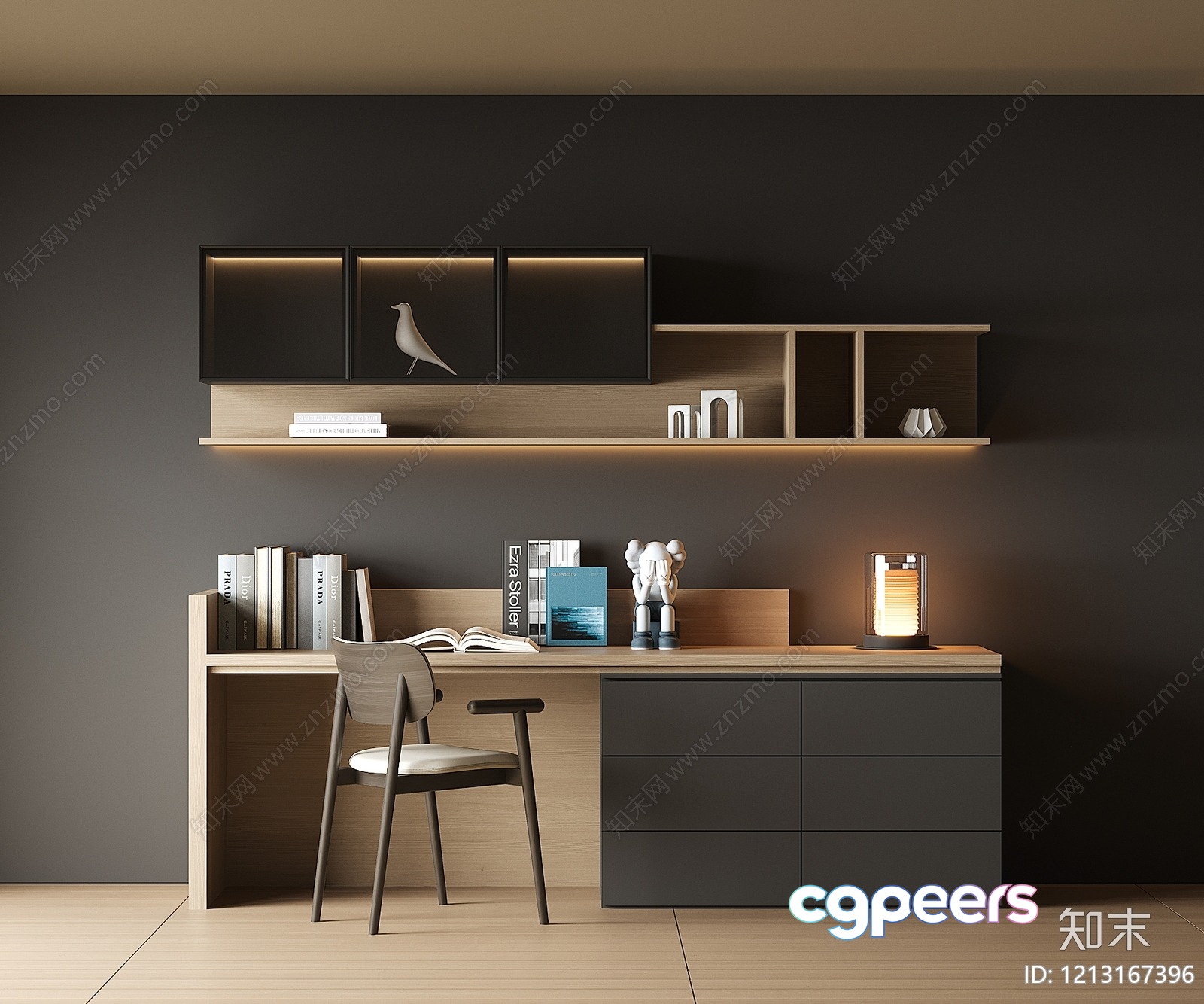 Modern Home Office Setup 3D Model - 19851 - VRAY Render