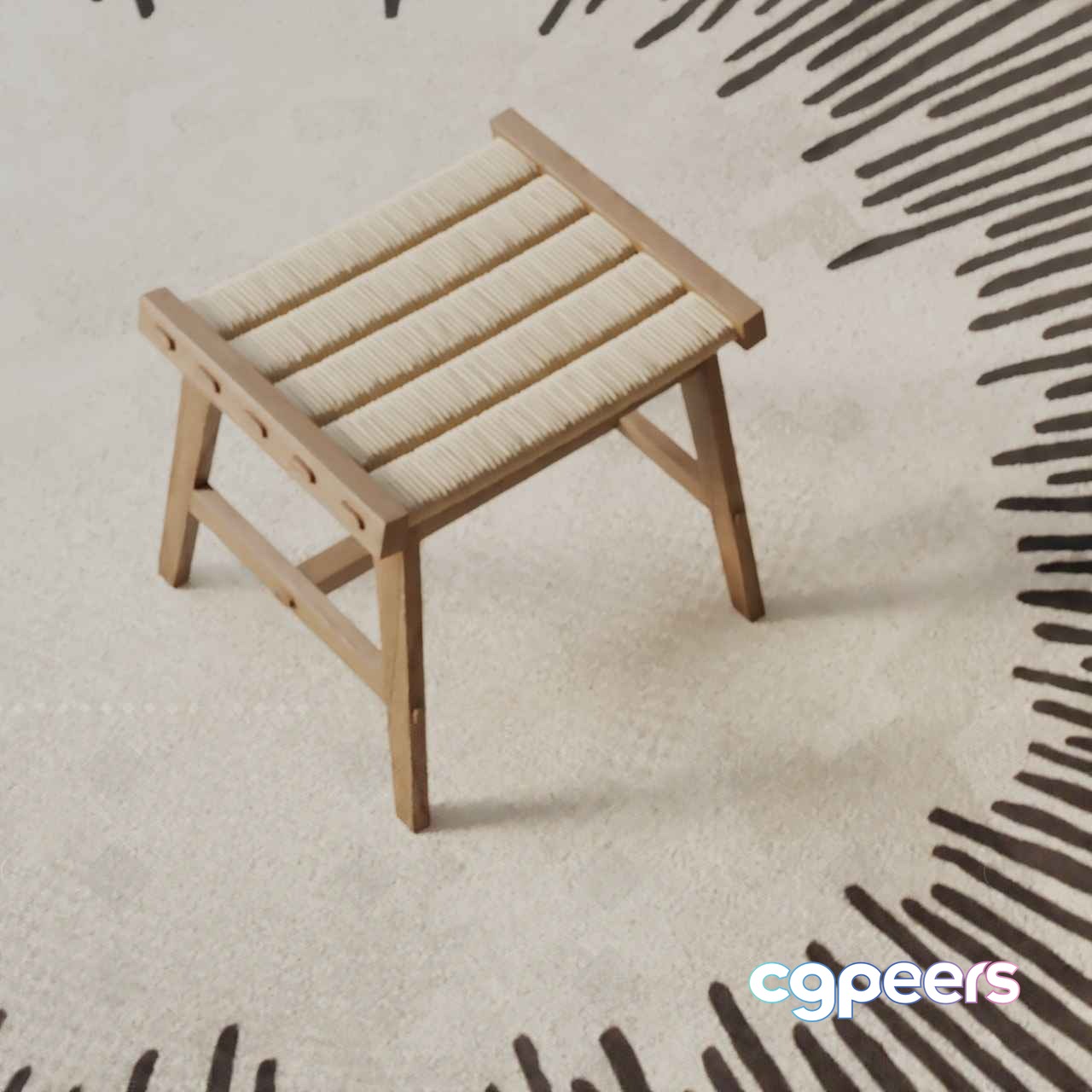 Simple Wooden Stool 3D Model - 5987 - VRAY Render Simple Wooden Stool 3D Model - 5987 - VRAY Render