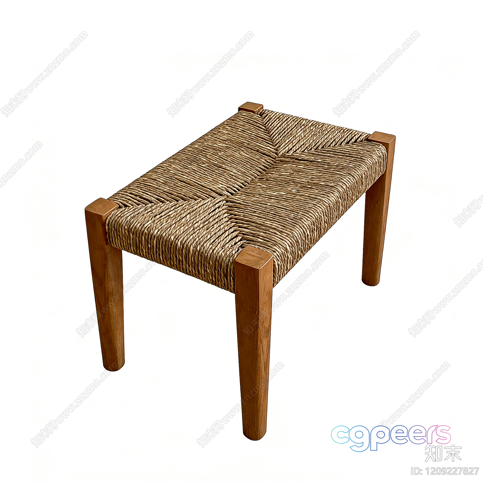 Simple Wooden Bench 3D Model - 10168 - VRAY Render