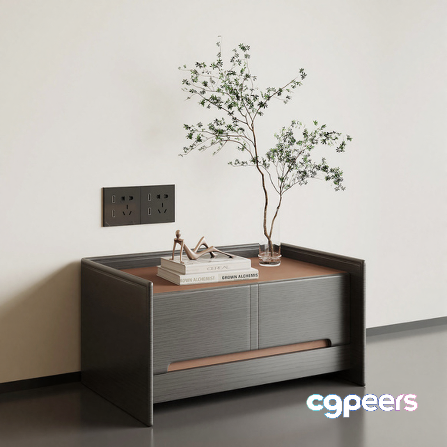 Modern Gray Sideboard 3D Model - 11068 - VRAY Render