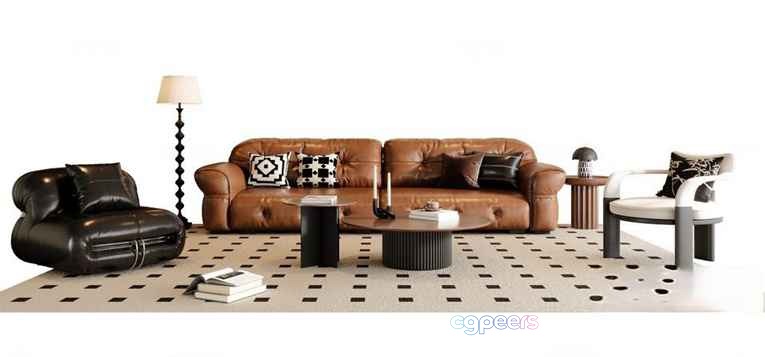 Modern Living Room 3D Model - 8282 - VRAY Render