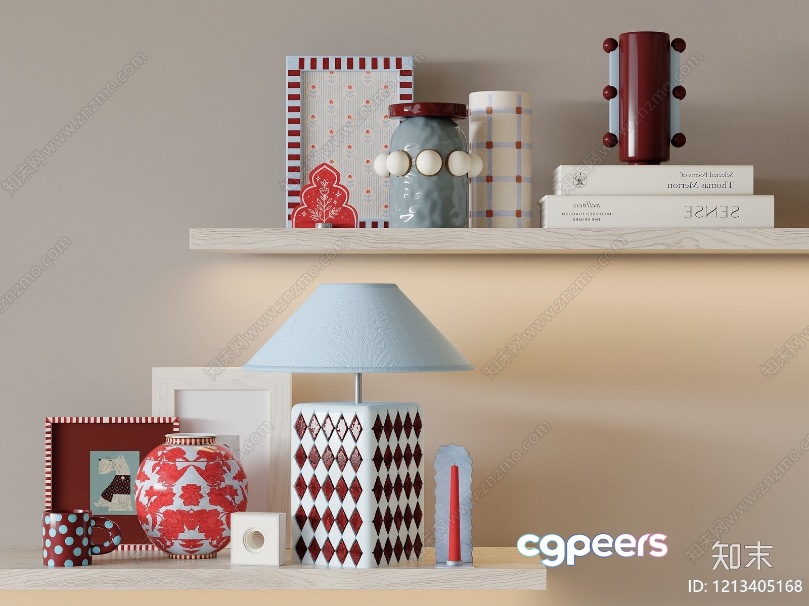 Modern Decorative Shelf 3D Model - 21142 - VRAY Render Modern Decorative Shelf 3D Model - 21142 - VRAY Render