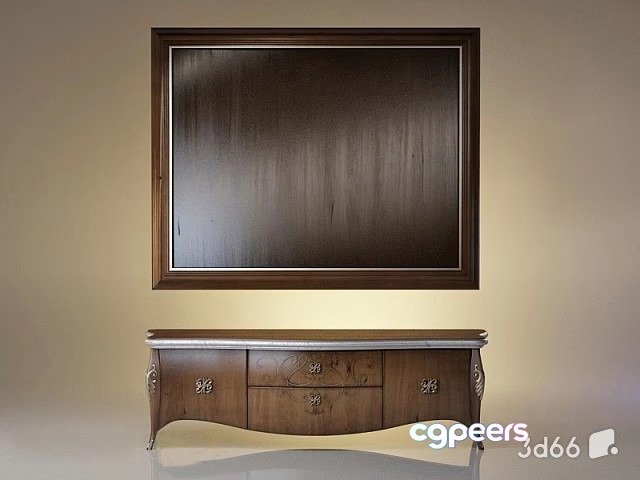 Wooden Sideboard With A Picture Frame 3D Model - 21345 - VRAY Render Wooden Sideboard With A Picture Frame 3D Model - 21345 - VRAY Render