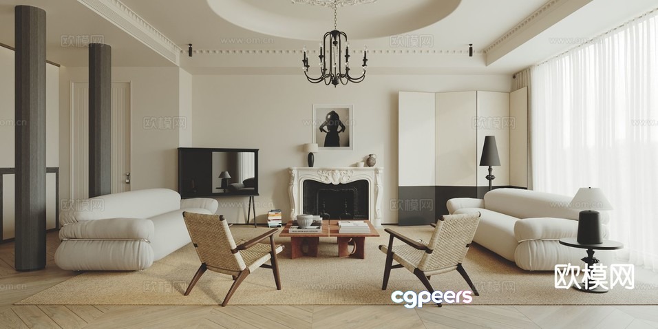 Modern Living Room 3D Model - 7957 - CORONA Render Modern Living Room 3D Model - 7957 - CORONA Render
