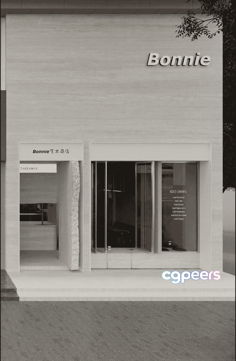 A Modern Storefront 3D Model - 10253 - VRAY Render A Modern Storefront 3D Model - 10253 - VRAY Render