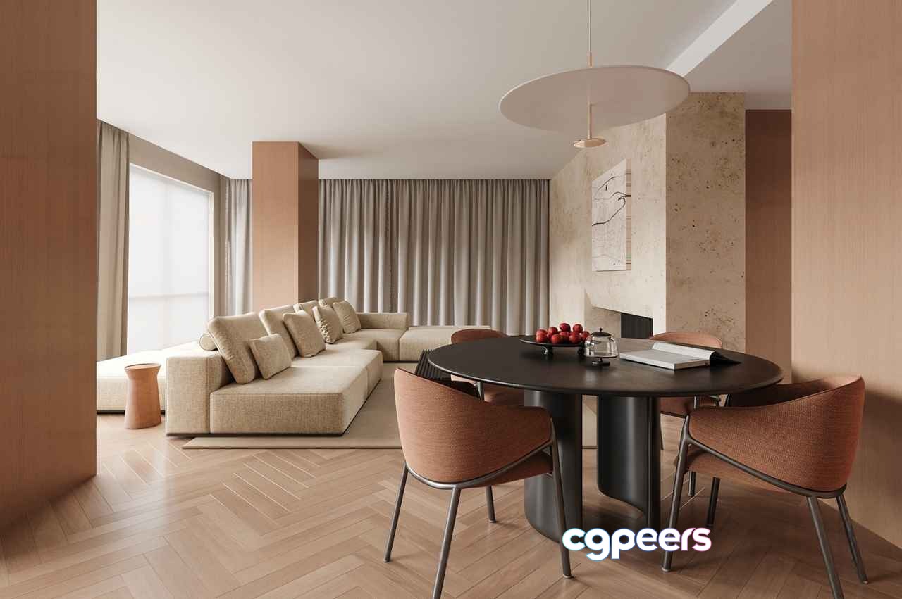 Modern Living Room 3D Model - 4188 - CORONA Render Modern Living Room 3D Model - 4188 - CORONA Render