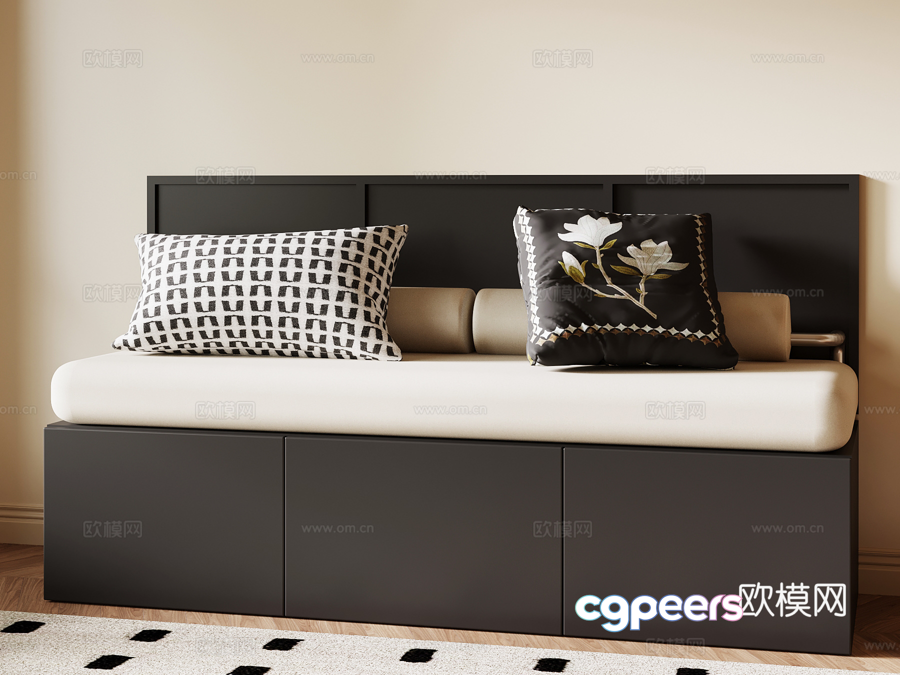 Modern Daybed 3D Model - 7806 - VRAY Render Modern Daybed 3D Model - 7806 - VRAY Render