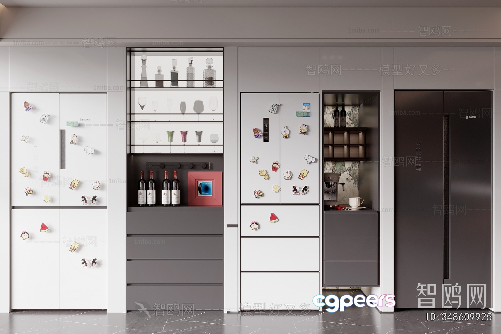 Modern Kitchen Design 3D Model - 2492 - CORONA Render Modern Kitchen Design 3D Model - 2492 - CORONA Render